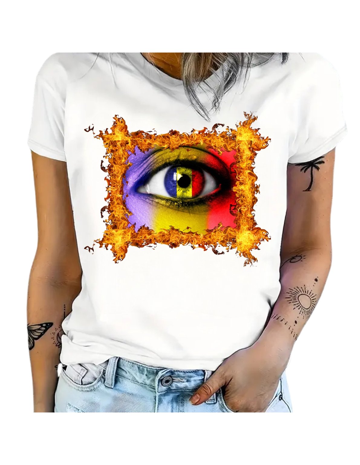 Tricou privește și iubește România, modal, unisex